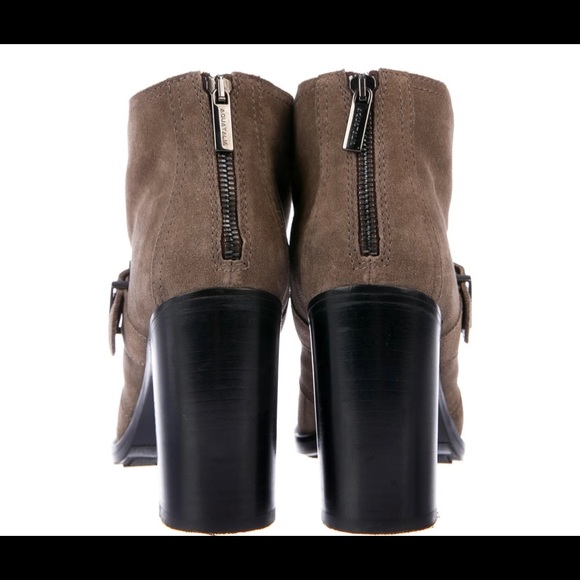 AQUATALIA Taupe Suede, Shearling-Lined Lace-Up Heeled Boots - 9.5 - Picture 4 of 5